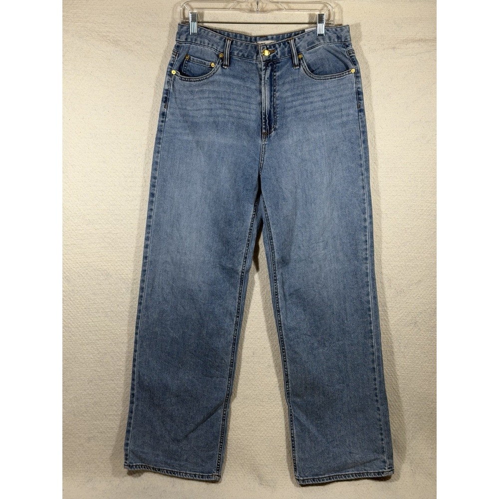 OAT New York Straight Leg Jeans Womens 10 30 Light Wash Y2K Minimalist Denim
